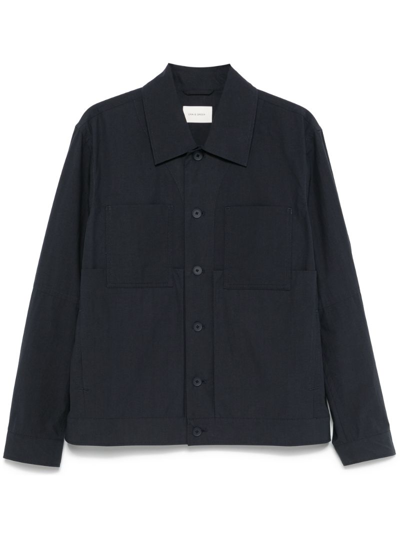Blue Cotton Shirt Jacket