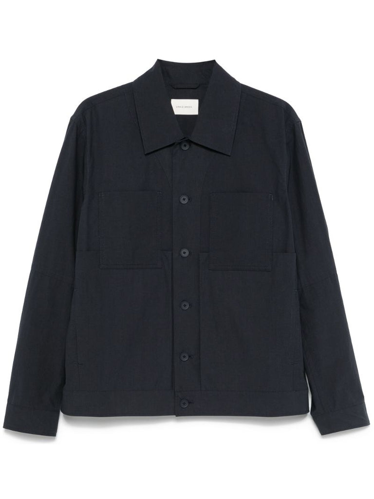 Blue Cotton Shirt Jacket