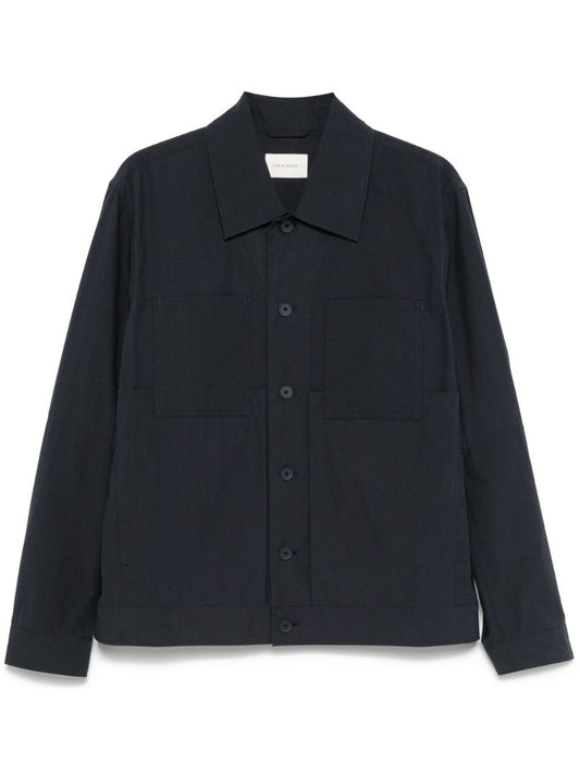 Blue Cotton Shirt Jacket