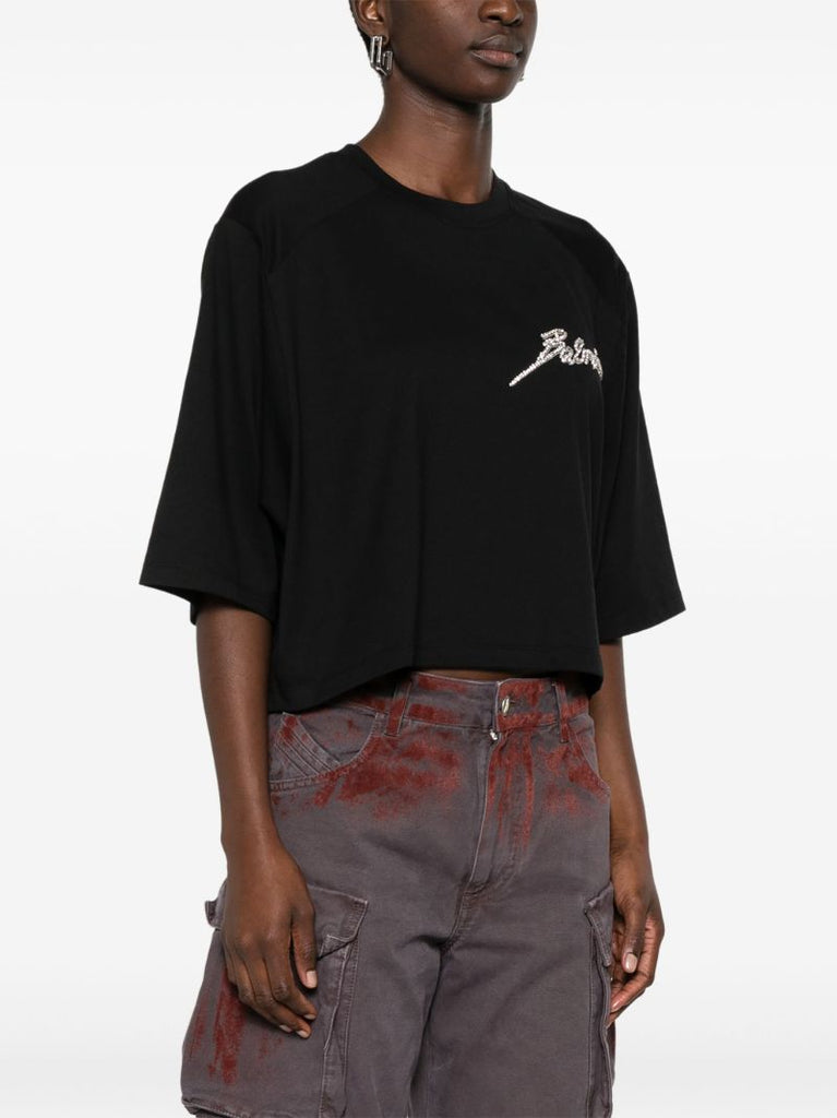 Crystal-embellished T-shirt