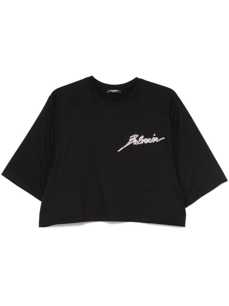 Crystal-embellished T-shirt