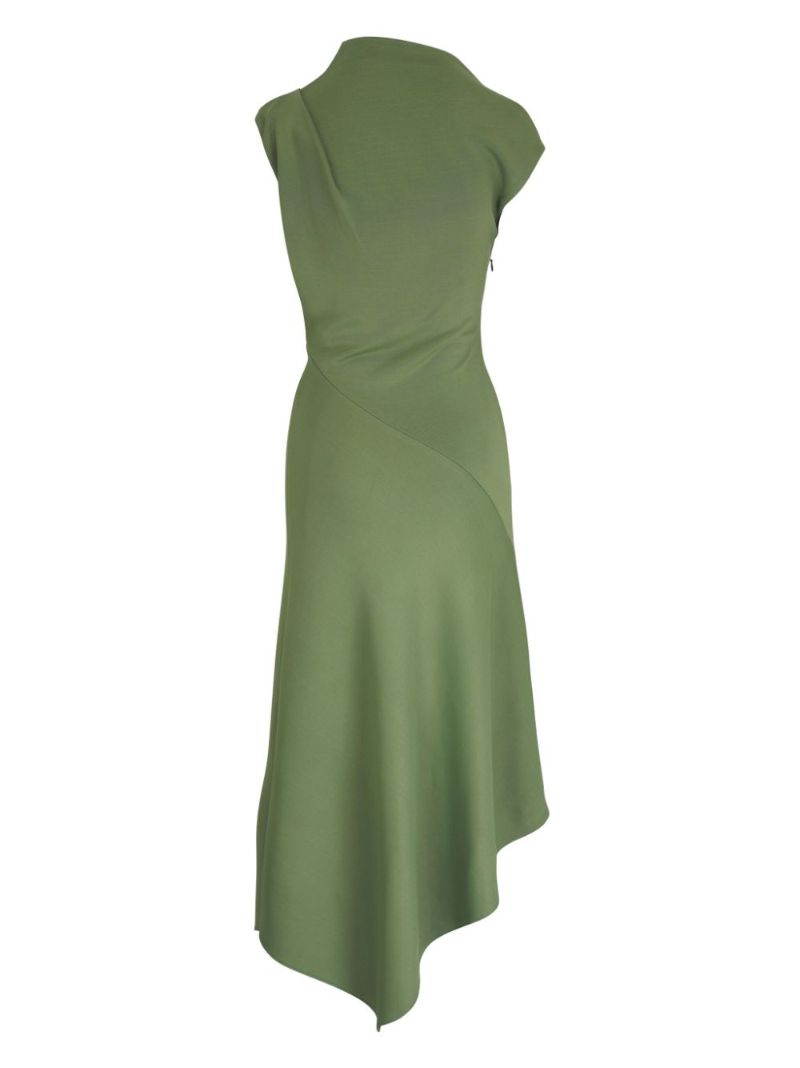 Asymmetric Jersey Midi Dress