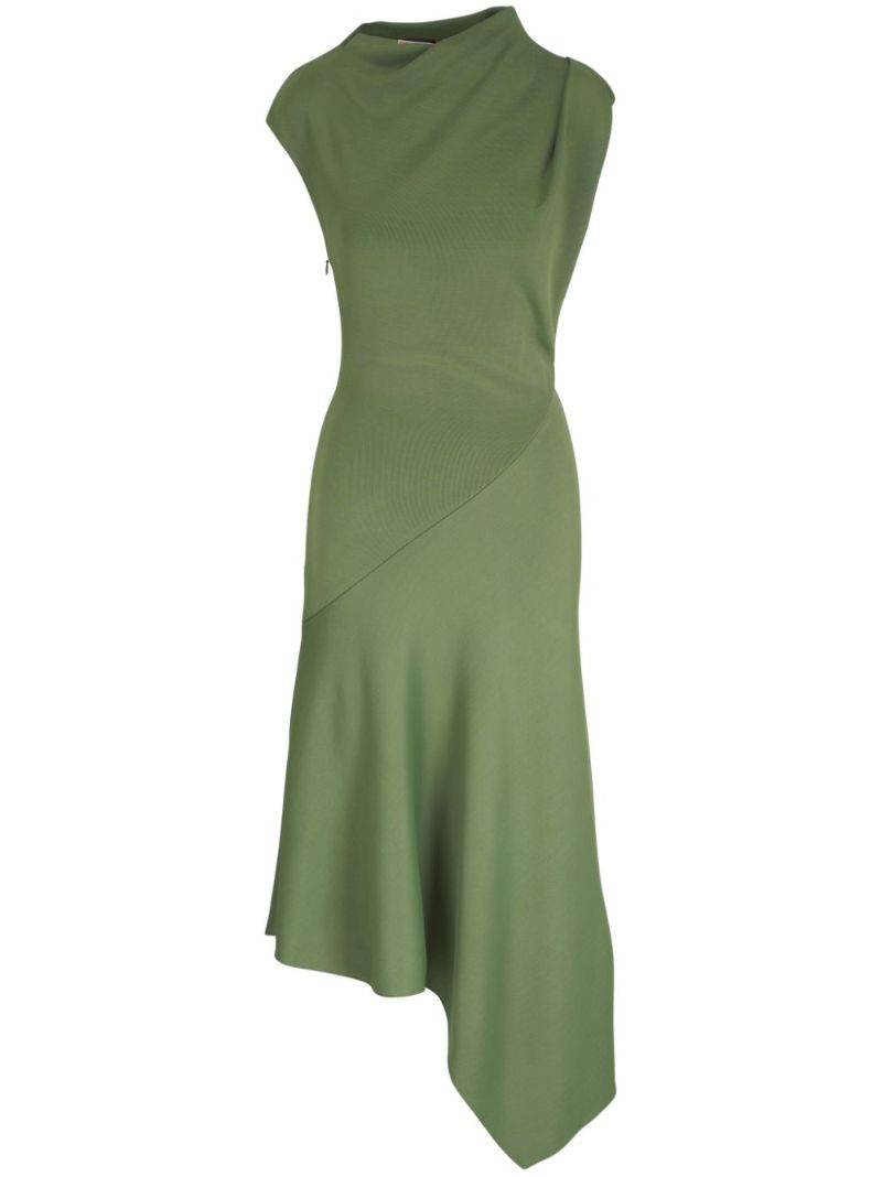 Asymmetric Jersey Midi Dress