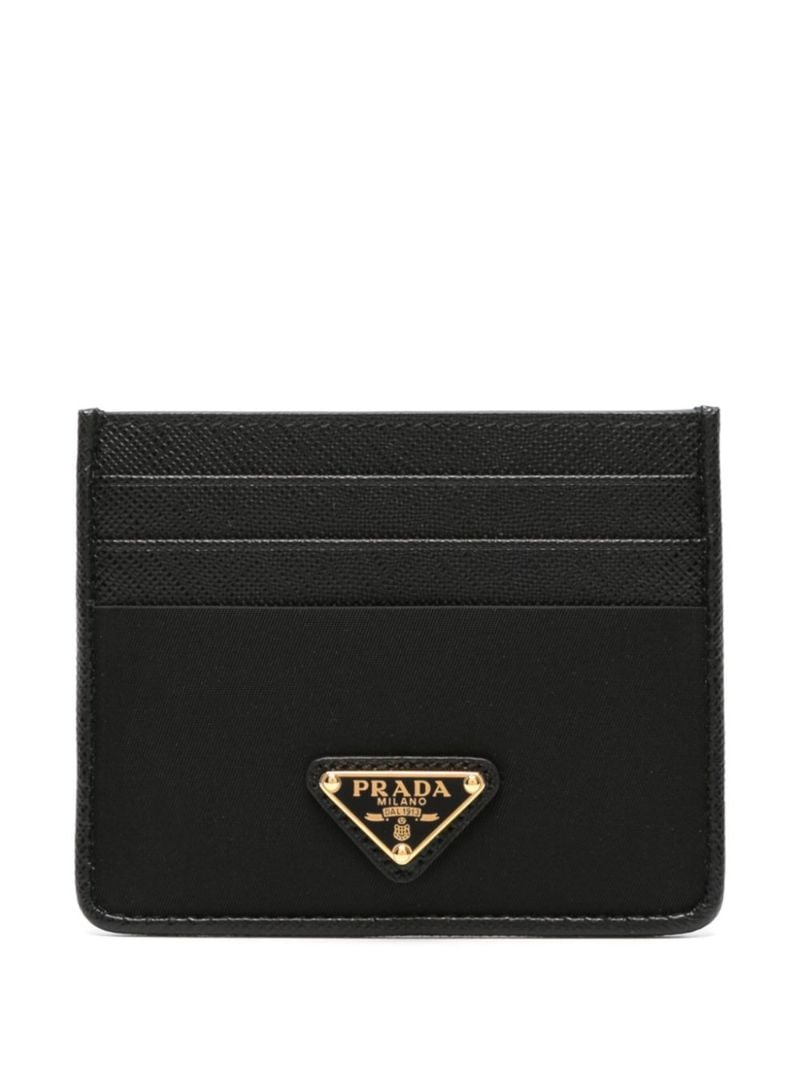 Triangle-logo Leather Card Holder