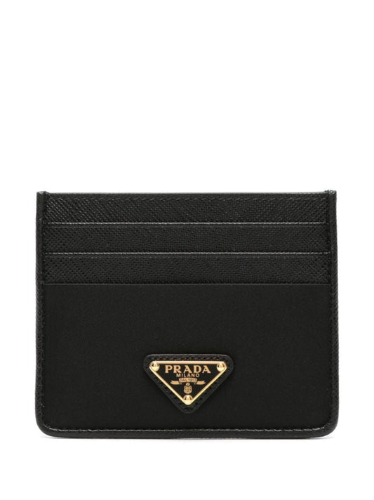 Triangle-logo Leather Card Holder