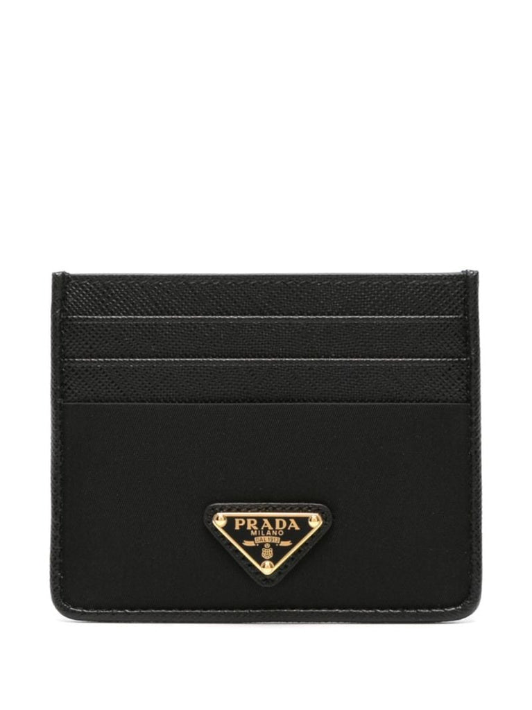Triangle-logo Leather Card Holder
