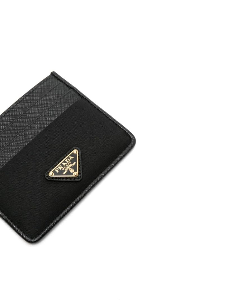 Triangle-logo Leather Card Holder