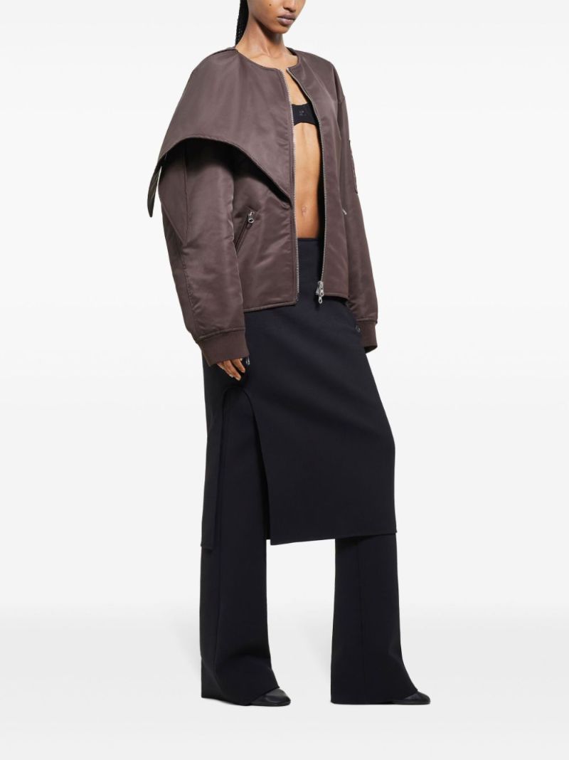 Bow-collar Bomber Jacket