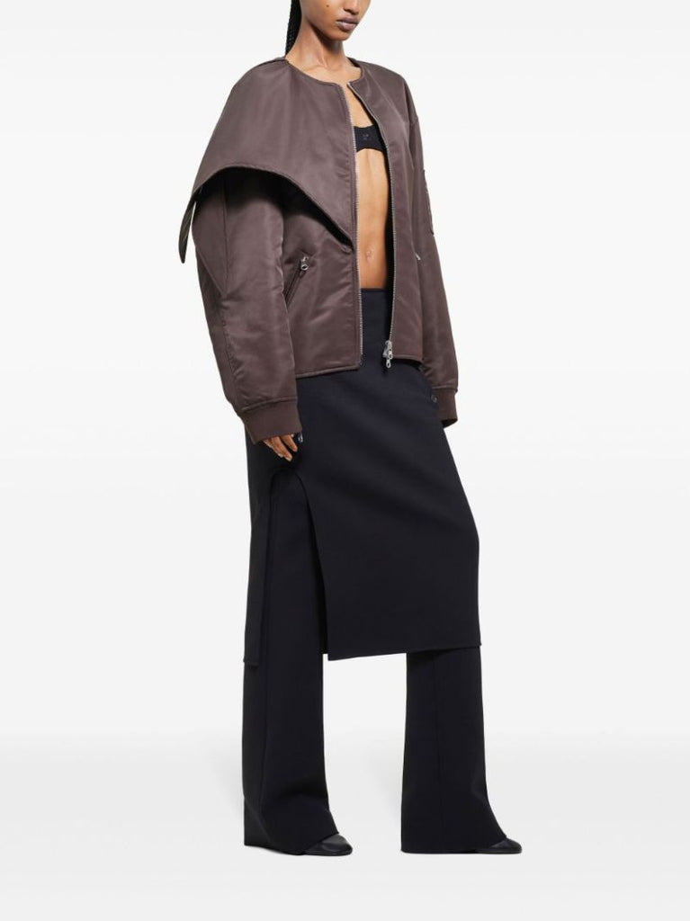 Bow-collar Bomber Jacket