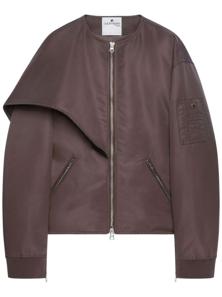 Bow-collar Bomber Jacket