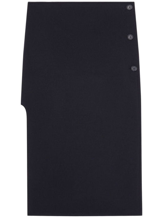 Oblique Tailored Midi Skirt