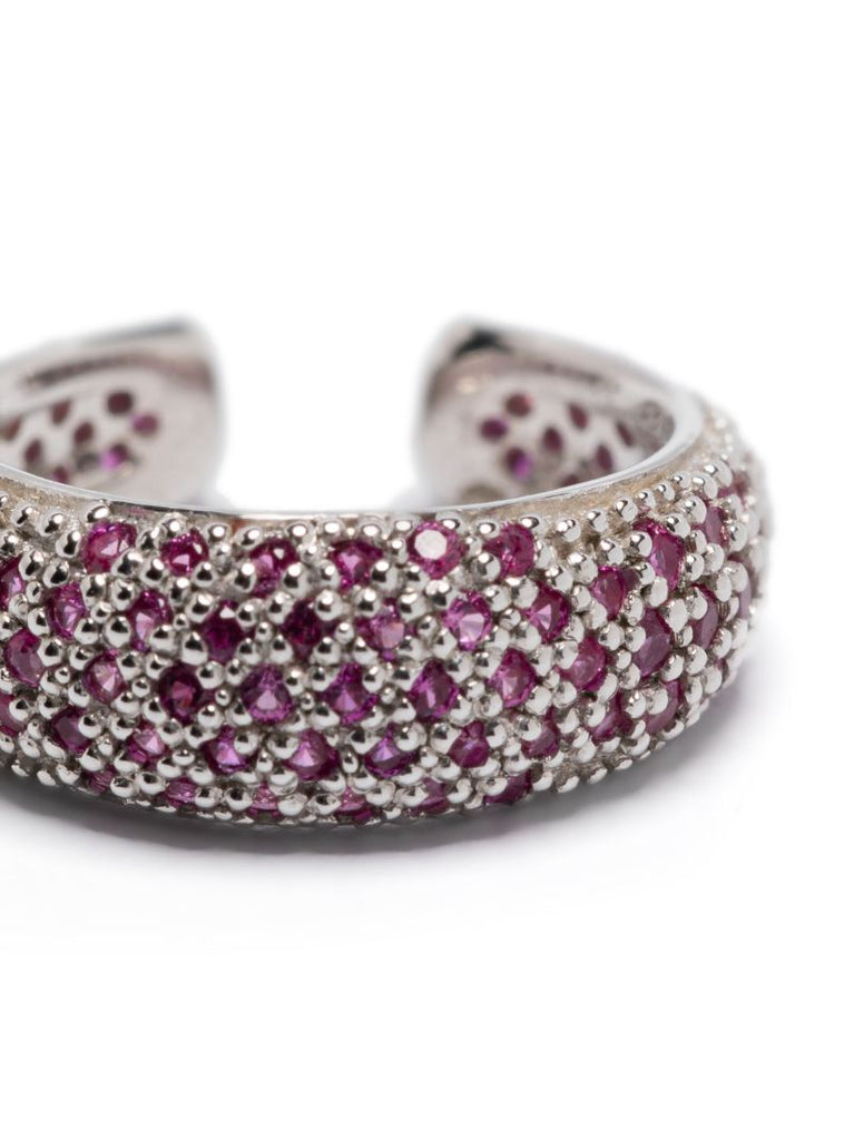 Silver Rhinestone-embellished Ear Cuff