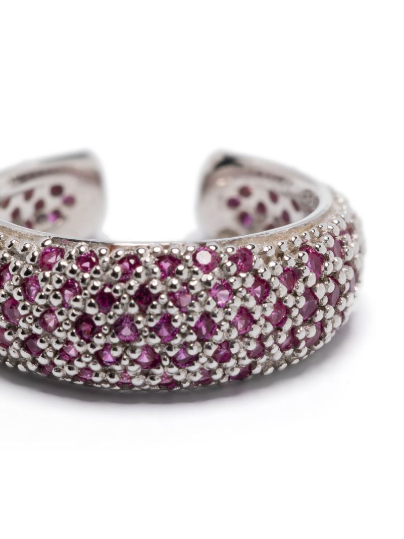 Silver Rhinestone-embellished Ear Cuff