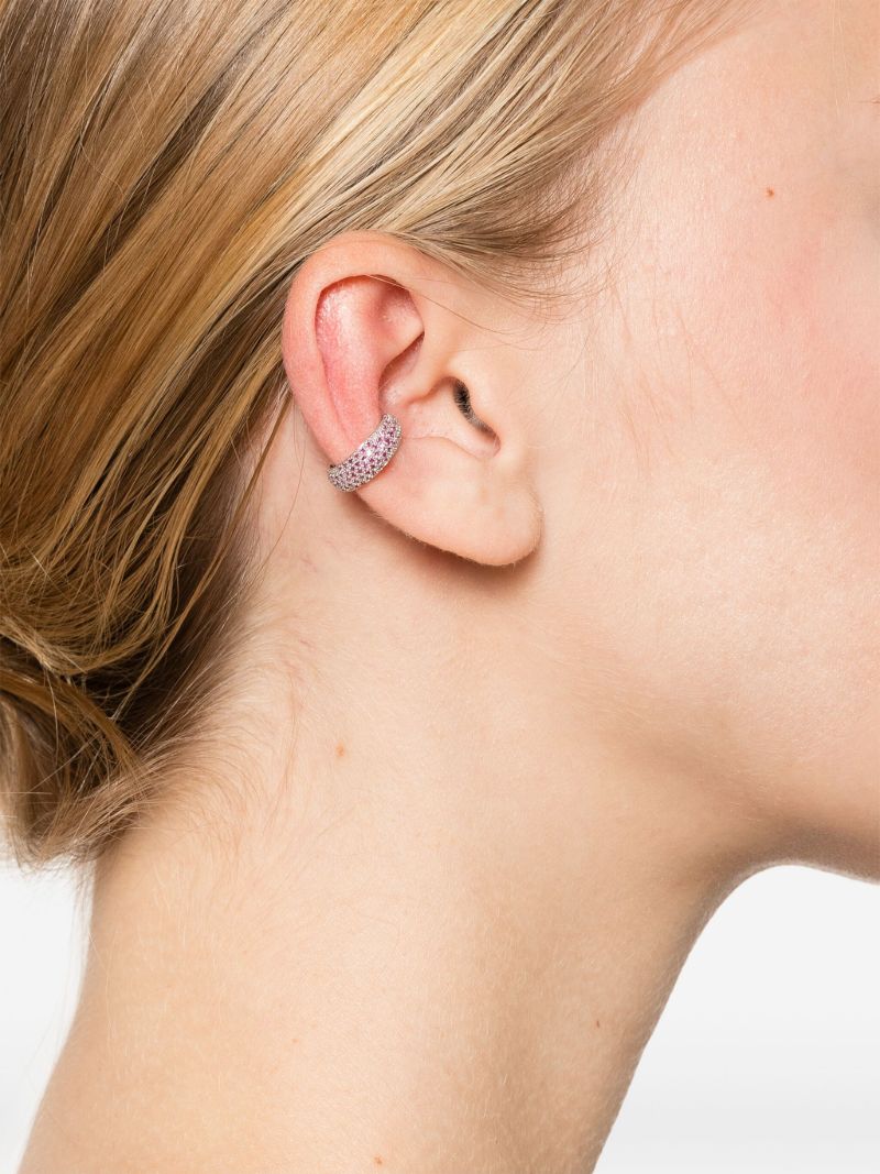 Silver Rhinestone-embellished Ear Cuff