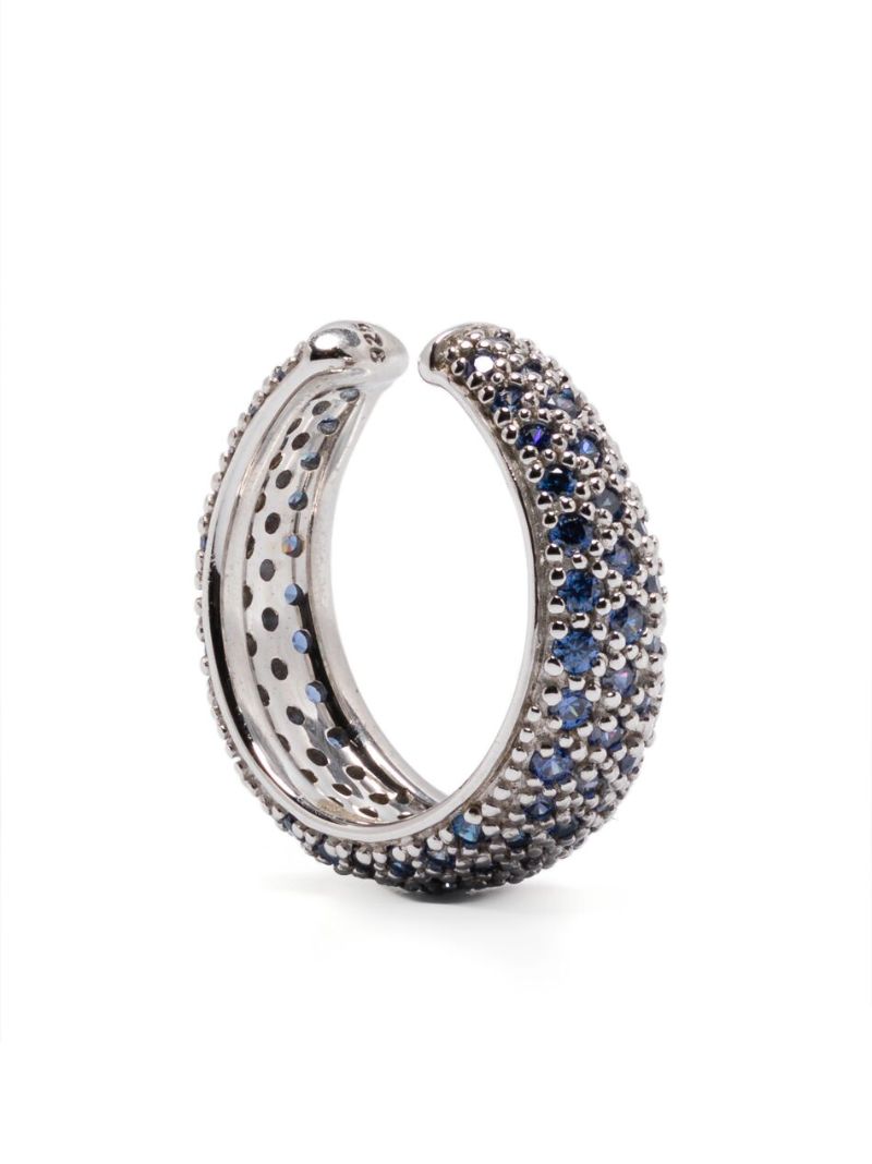 Silver Rhinestone-embellished Ear Cuff