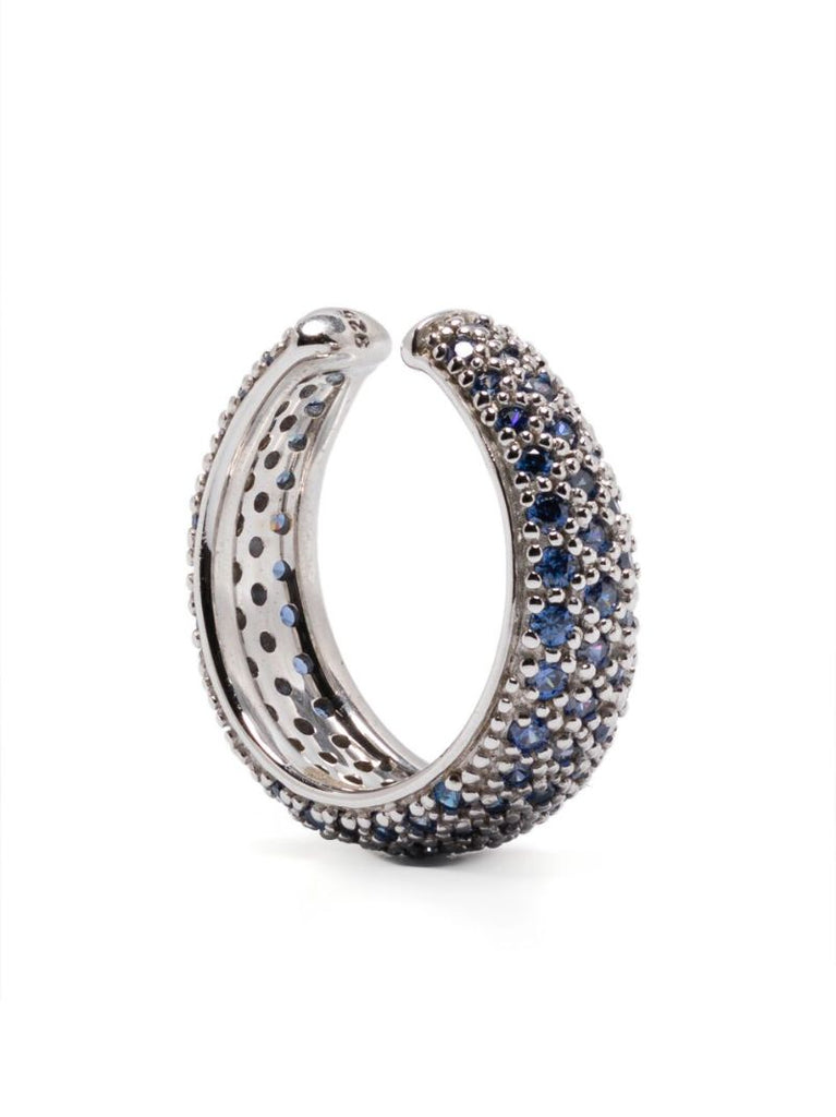 Silver Rhinestone-embellished Ear Cuff