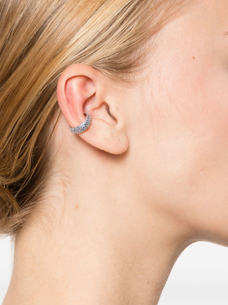 Silver Rhinestone-embellished Ear Cuff