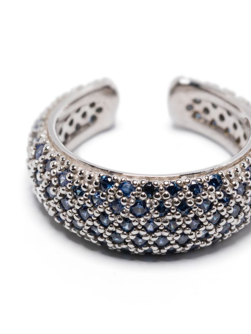 Silver Rhinestone-embellished Ear Cuff