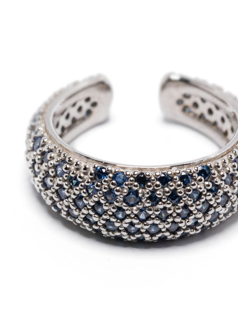 Silver Rhinestone-embellished Ear Cuff