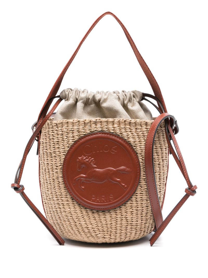 Small Horse Medal Basket Shoulder Bag