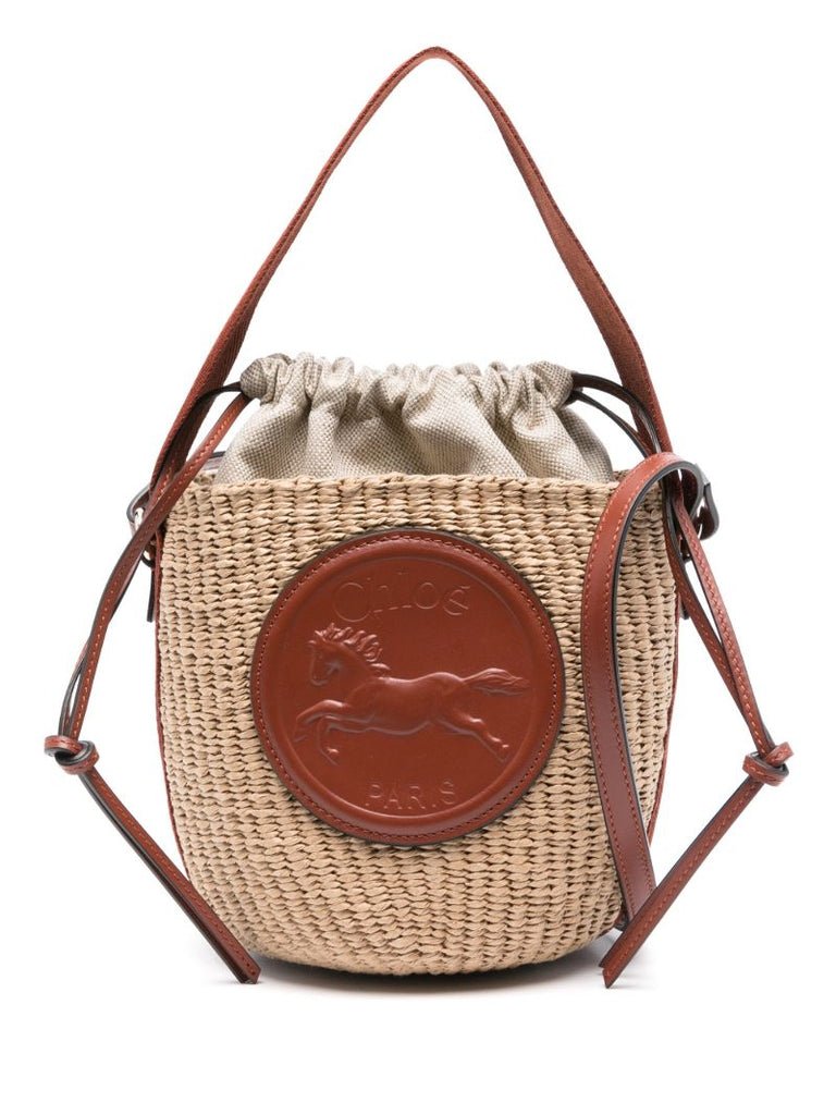 Small Horse Medal Basket Shoulder Bag