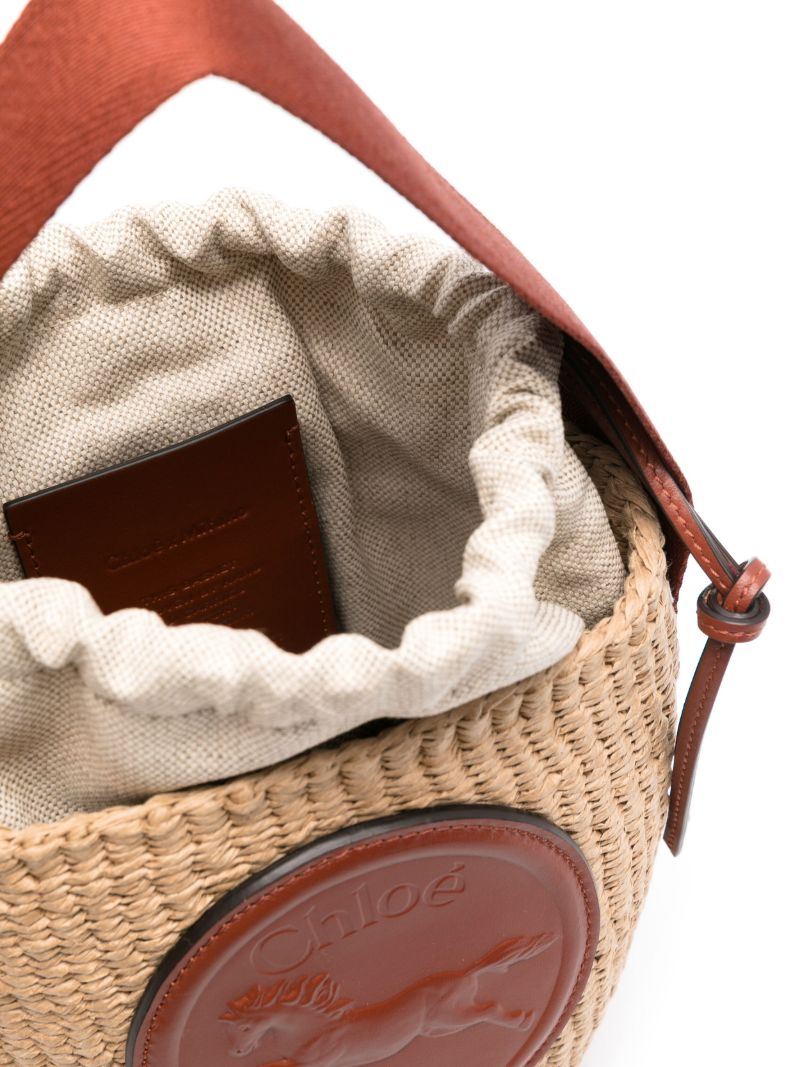 Small Horse Medal Basket Shoulder Bag