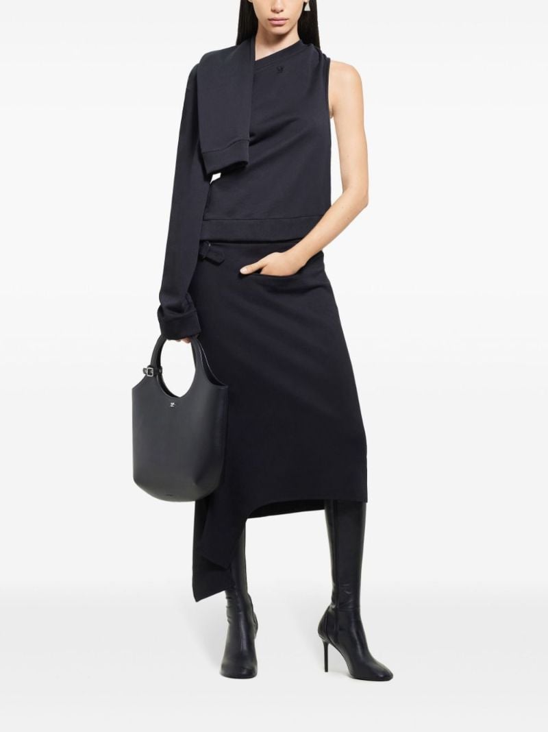Black Asymmetric Off Shoulder Sweatshirt