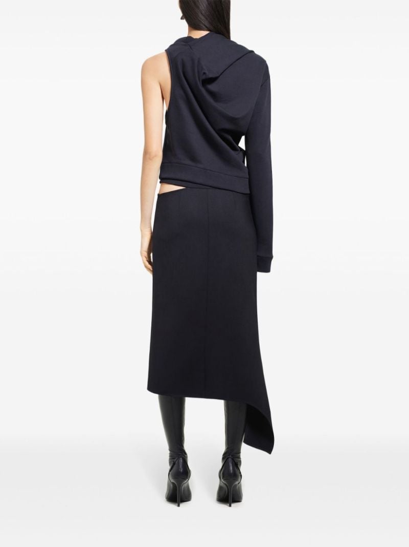 Black Asymmetric Off Shoulder Sweatshirt