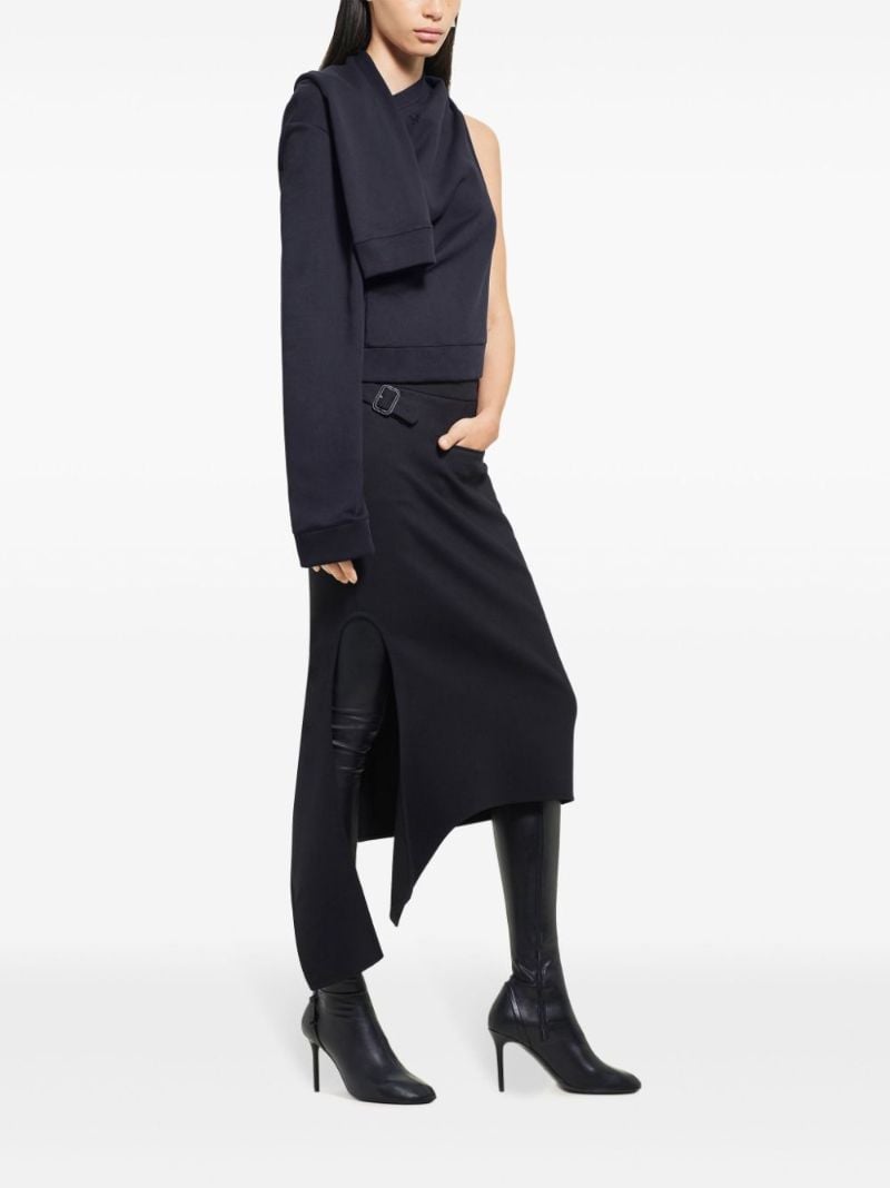 Black Asymmetric Off Shoulder Sweatshirt