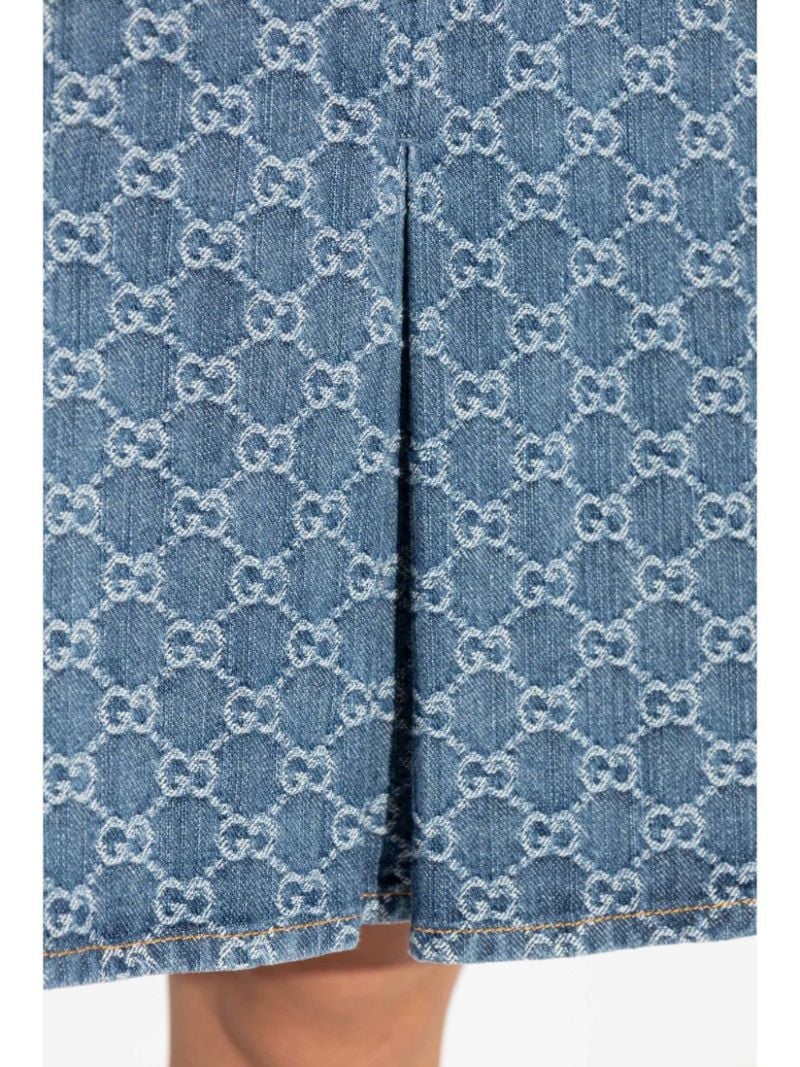 Blue Gg Denim Skirt