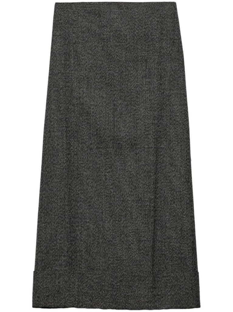 Wool Midi Skirt