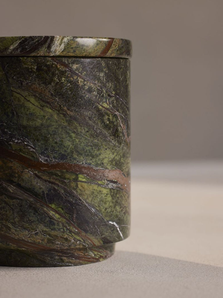 Leather and Oud Marble Candle 250g