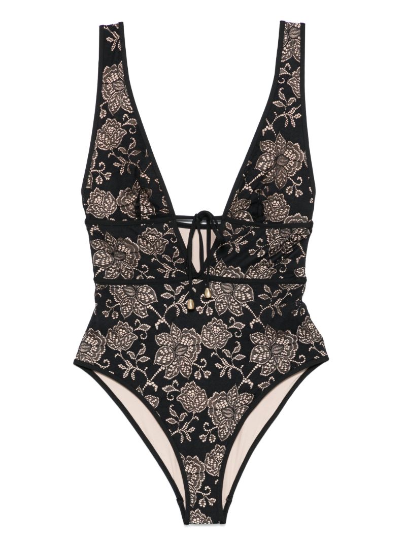 Tallow Lace Plunge Swimsuit