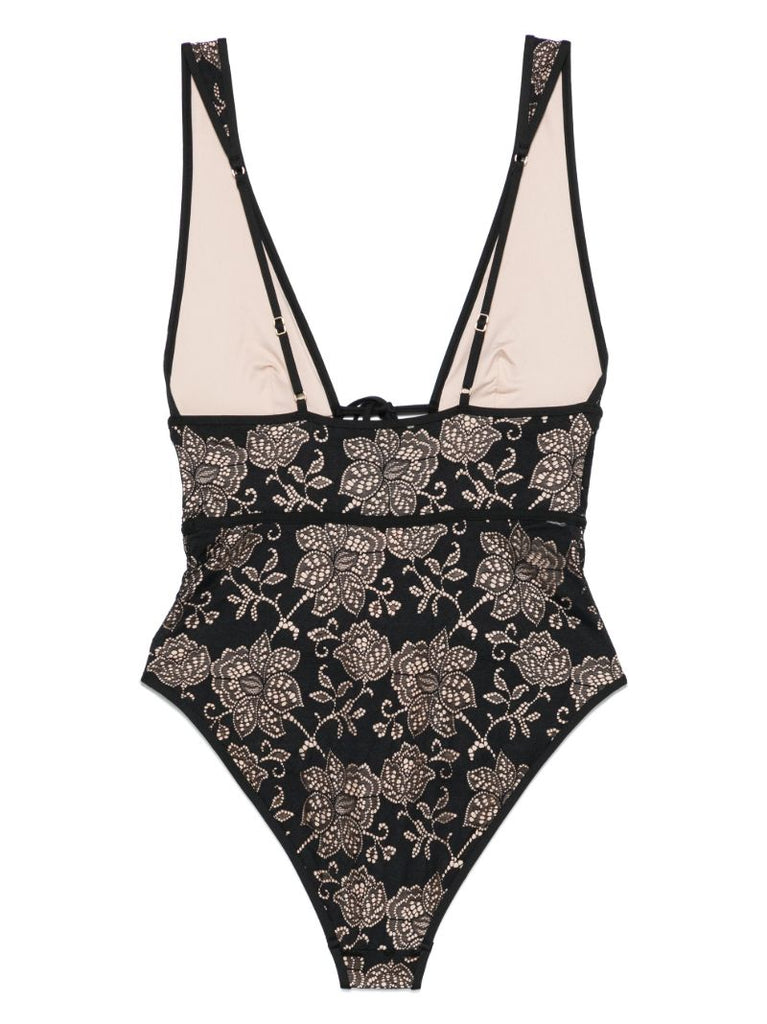 Tallow Lace Plunge Swimsuit