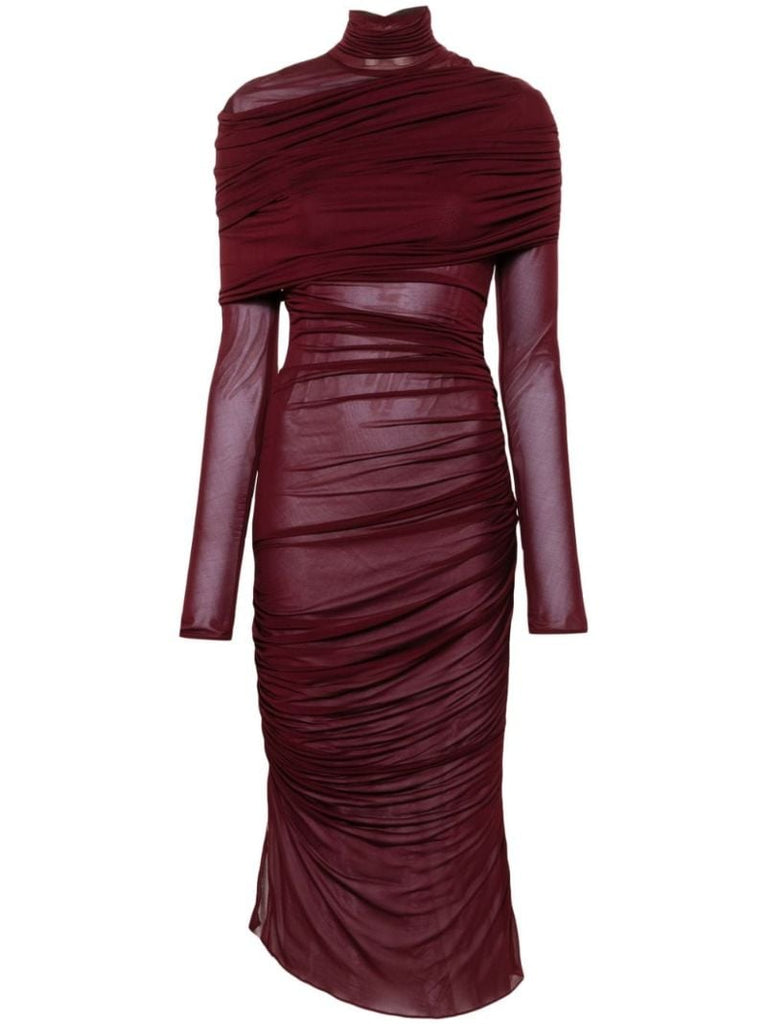 Ruched Turtleneck Mini Dress