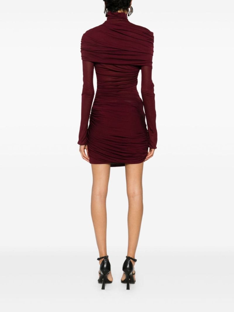 Ruched Turtleneck Mini Dress