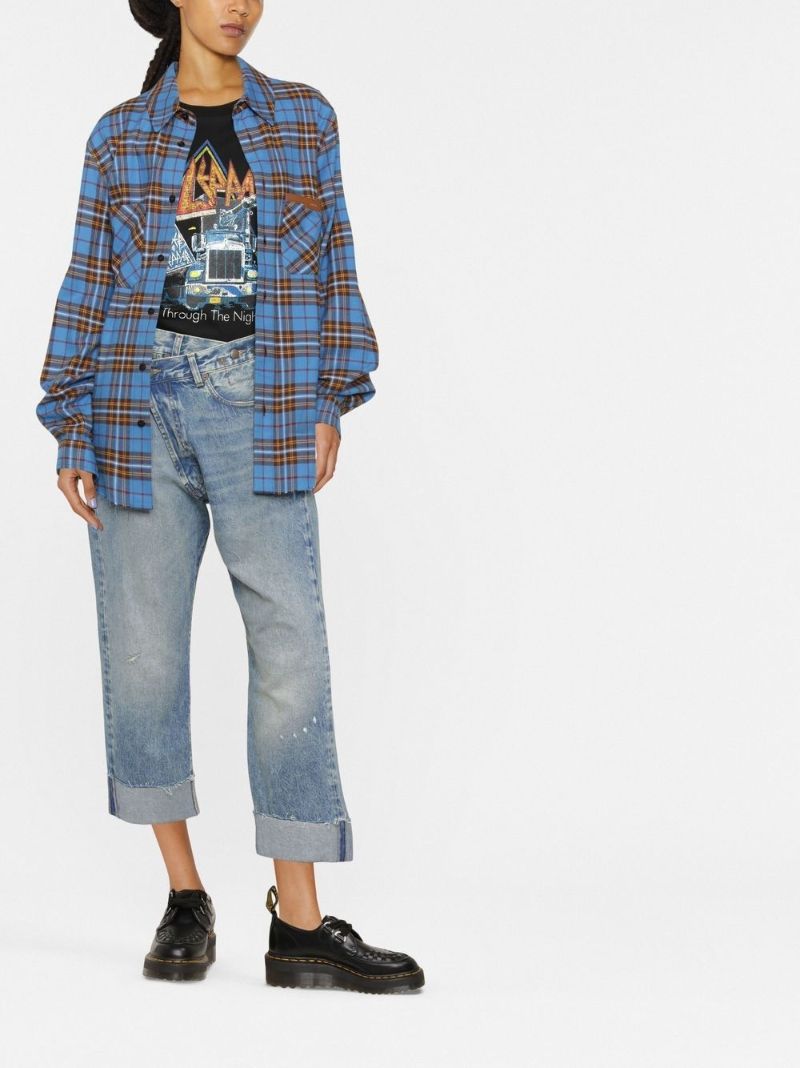 Crossover Asymmetric High-rise Straight-leg Jeans