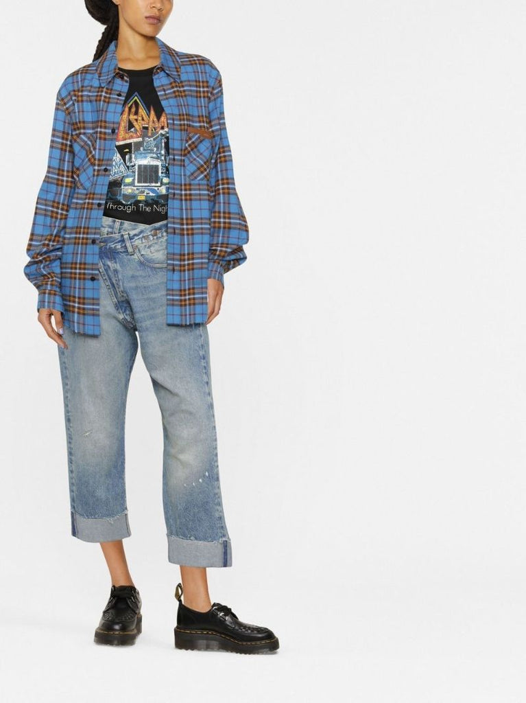 Crossover Asymmetric High-rise Straight-leg Jeans