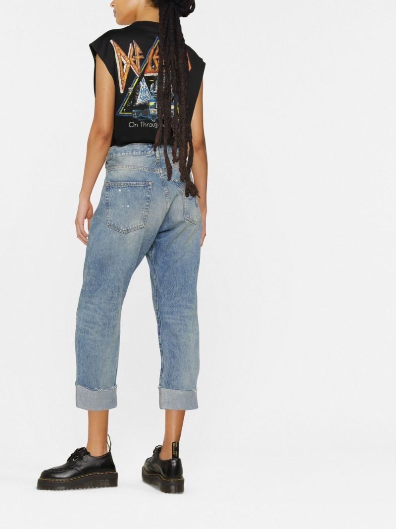 Crossover Asymmetric High-rise Straight-leg Jeans