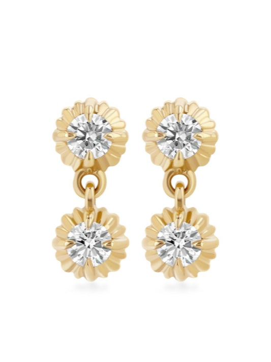 18k Yellow Gold Diamond Earrings