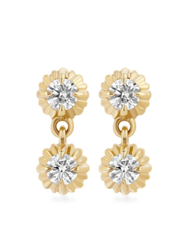 18k Yellow Gold Diamond Earrings