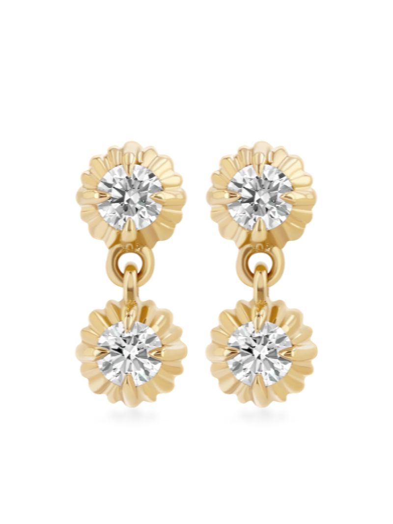 18k Yellow Gold Diamond Earrings