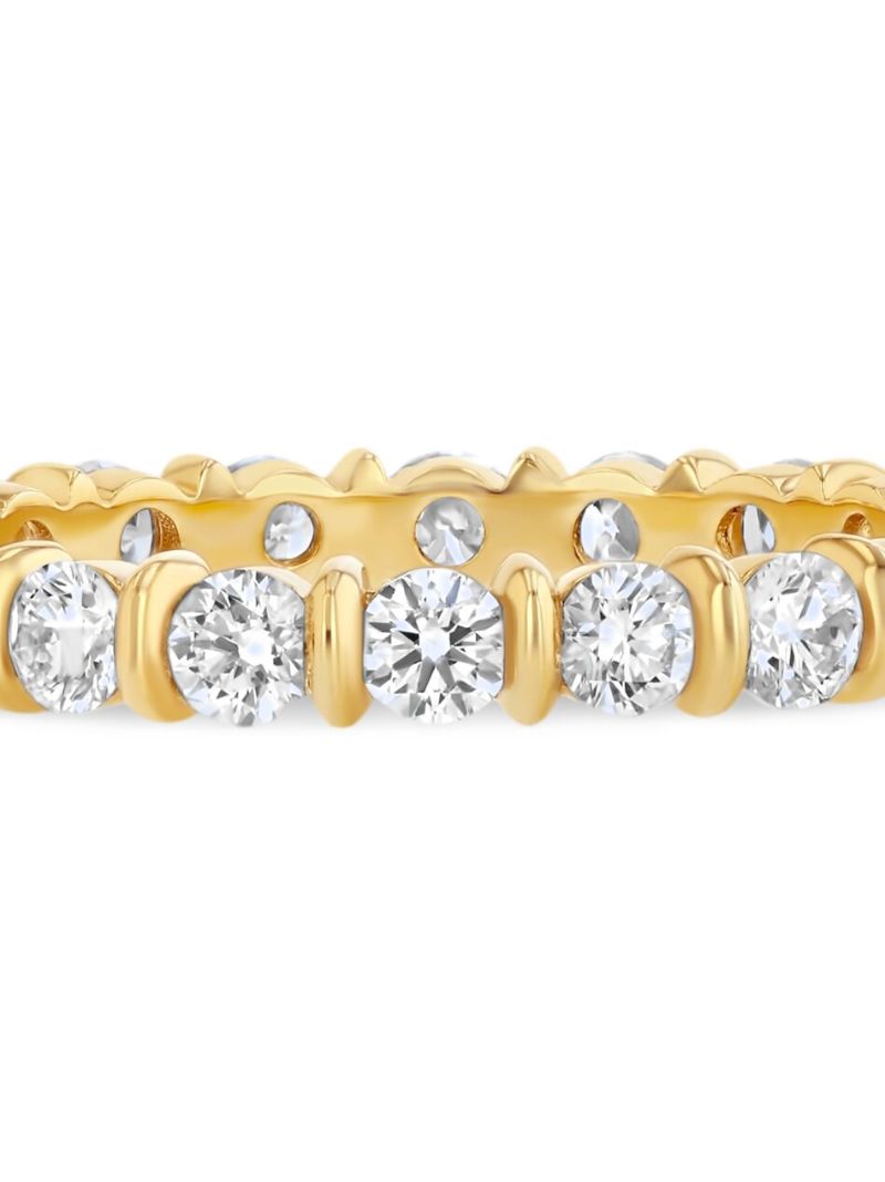 18k Yellow Gold Small Bubble Bar Diamond Ring