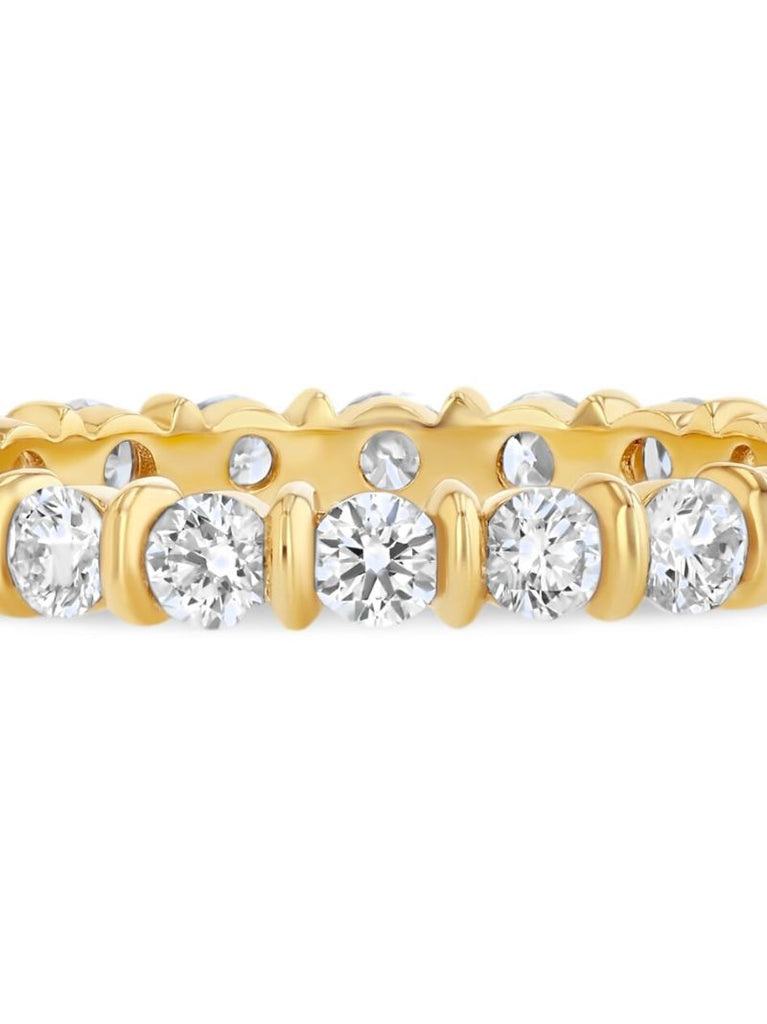18k Yellow Gold Small Bubble Bar Diamond Ring