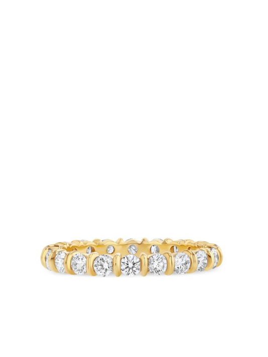 18k Yellow Gold Small Bubble Bar Diamond Ring