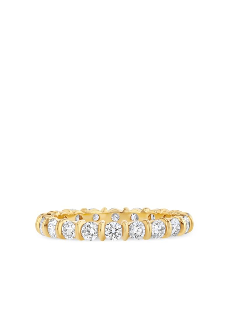 18k Yellow Gold Small Bubble Bar Diamond Ring