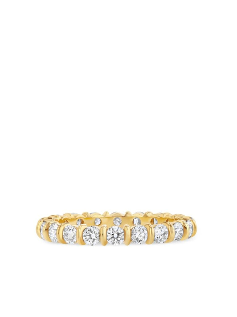 18k Yellow Gold Small Bubble Bar Diamond Ring
