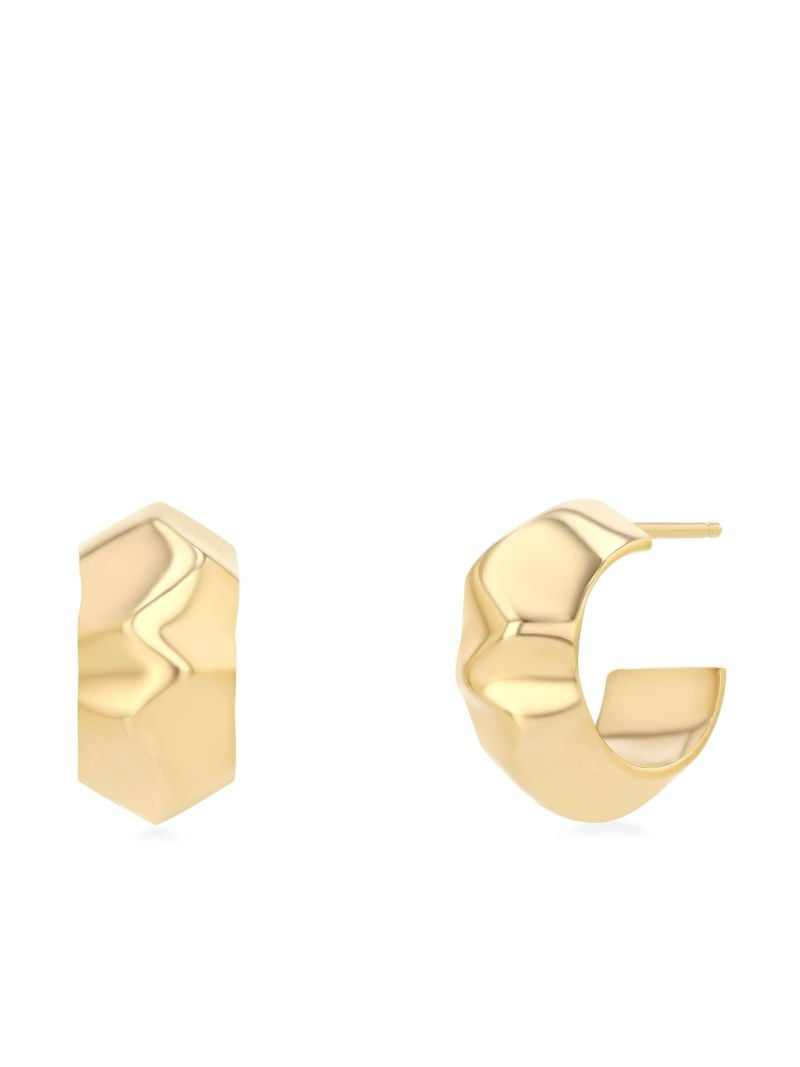 18k Yellow Gold Liquid Huggie Earrings