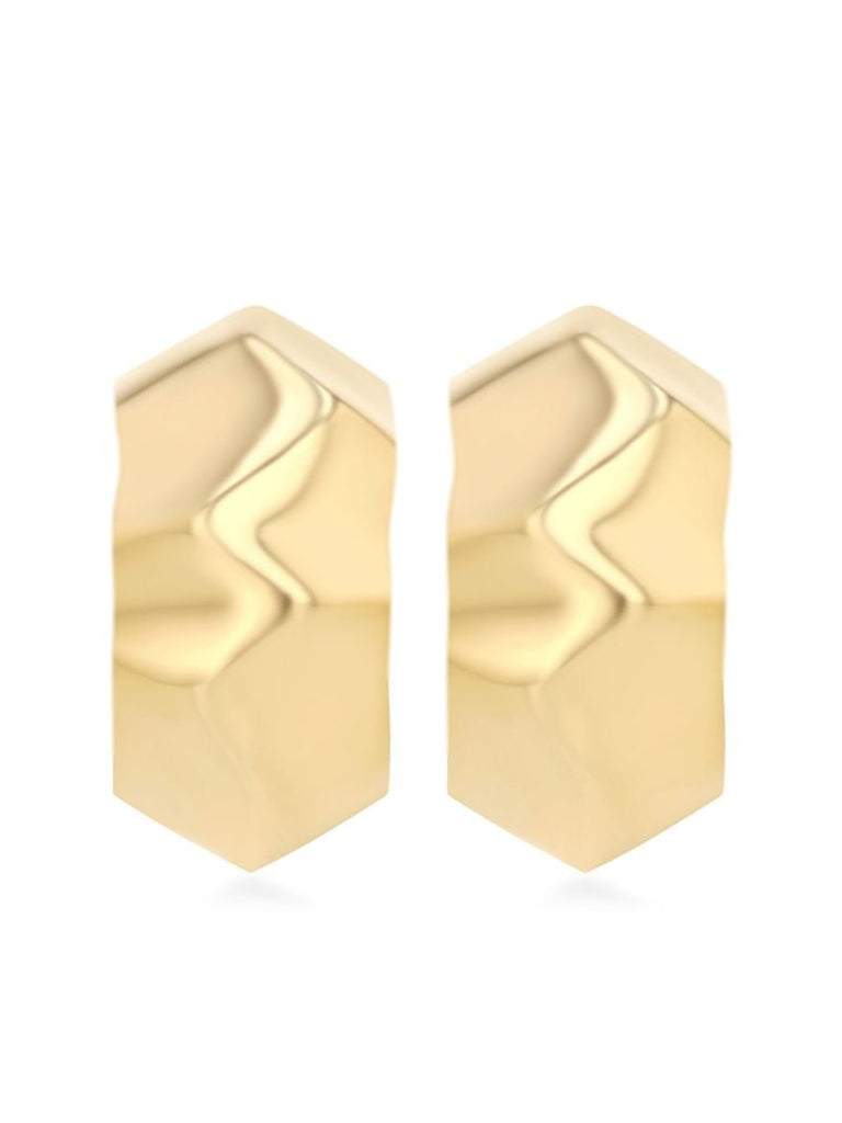 18k Yellow Gold Liquid Huggie Earrings