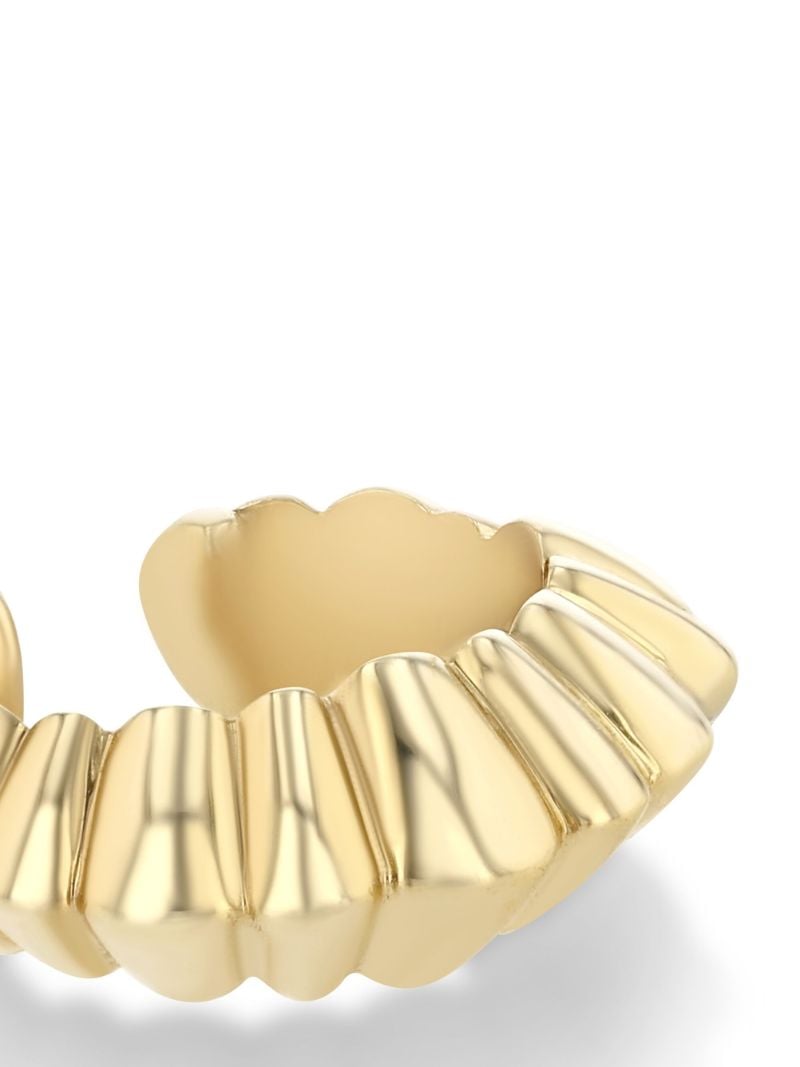 18k Yellow Gold Fluted Crescent Ear Cuff